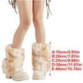 thumbnail image 3 of Plush Furry Leg Warmers for Women Soft Cozy Winter Boot Toppers Aesthetic Dots Fuzzy Foot Covers Footless Socks, 3 of 8