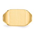 thumbnail image 6 of Auriga Fine Jewelry Fathers Day Gift 14K Yellow Gold 12.0x12.0 mm Open Back Signet Ring for Men Size 9, 6 of 6