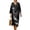 Black - Dragon, variant on Bird Flower Print Women Casual Maxi Dress Long V Neck Shift Dresses Loose 3/4 Sleeve Dresses for Women Fashion Linen Style Clothes, S