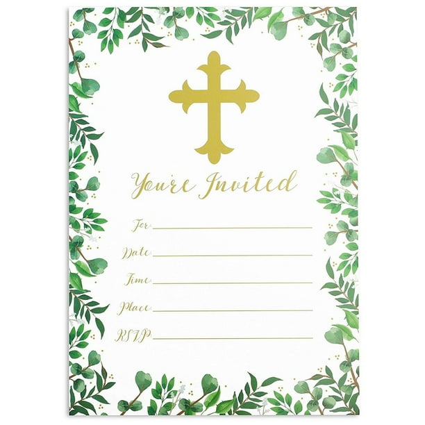 36 Pack Religious Celebration Party Invitation with Envelopes, 5 x 7