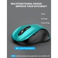 thumbnail image 6 of Wireless Mouse for Laptop, Ergonomic Silent Computer Mouse with USB & USB-C, 3 DPI 6 Buttons,Teal, 6 of 7