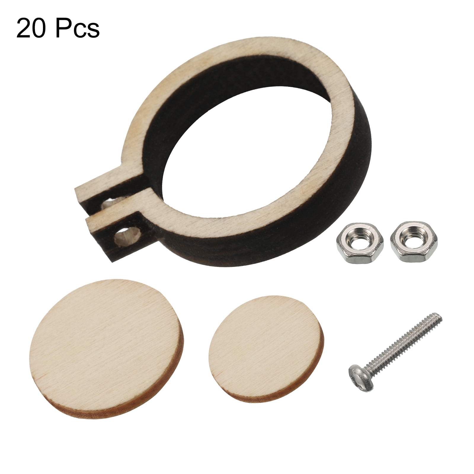 20Pcs Mini Embroidery Hoop 2.2" x 2" Tiny Round Cross Stitch Hoops Small Wood Ring Circle