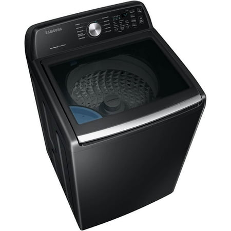 Samsung - 4.4 cu. ft. High-Efficiency Top Load Washer with ActiveWave Agitator and Active WaterJet - Brushed black