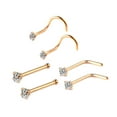 thumbnail image 3 of 6Pcs Corkscrew Nose Rings Piercing Jewelry Nose Studs for Men Family Friends Gold, 3 of 9