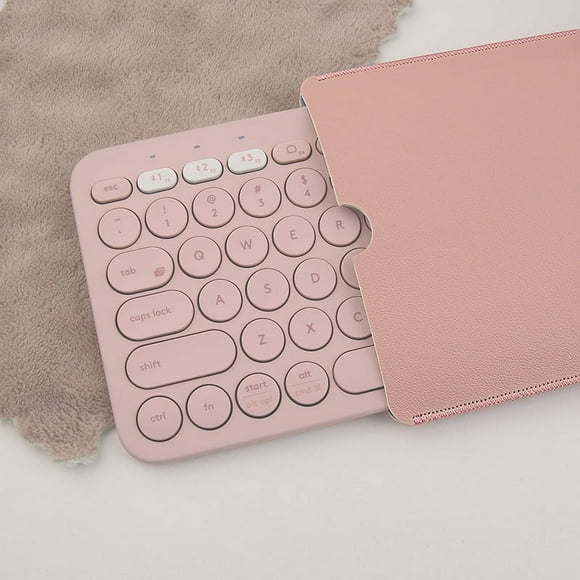 SHAR (Pink) Synthetic Leather Case for Logitech K380 Bluetooth Wireless Keyboard, Travel Bag, Electronics Organizer