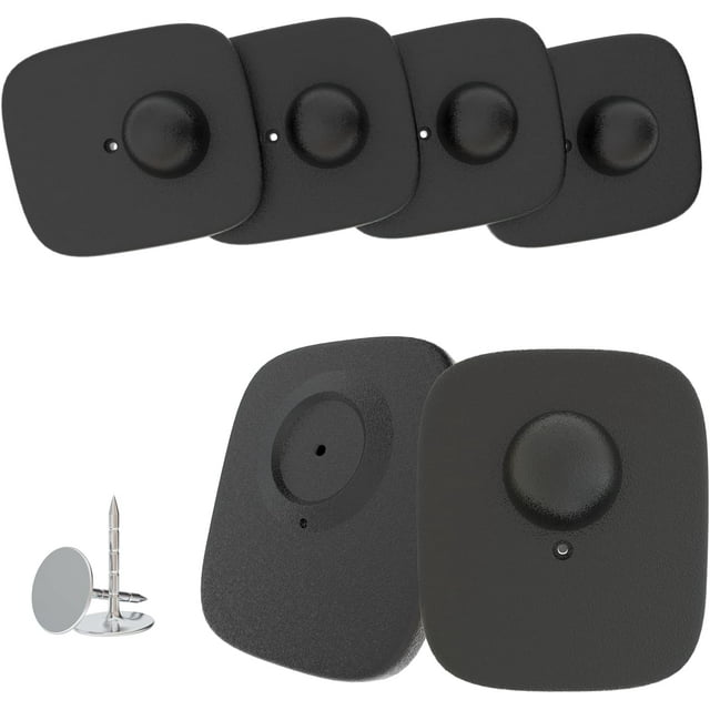 Clothes Anti-Theft Security Tags, 8.2mhz System Chip-Matched Retail Security System Sensors, Square Hard Clothes Tags (Black)