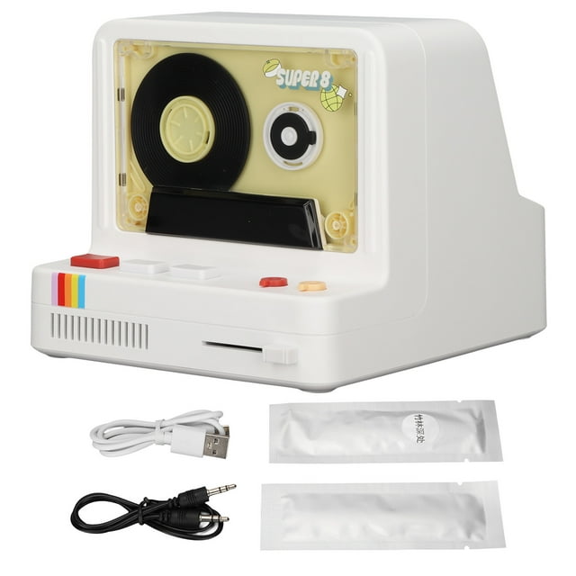 Cassette Player, Haut-Parleur Rétro Stéréo pour Voyage pour PC Noir, Blanc, Rose, Bleu
