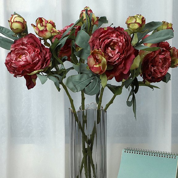 Cheers US Artificial Peonies,Silk Peony Fake Flower for Wedding Home Office Party Hotel Window Sill Decoration, Table Centerpieces, Floral Arrangements
