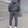 thumbnail image 2 of CONFREE Mens 2 Peice Sweatsuit Casual Men's Jogging Tracksuit Set Letter Graphic Pullover Hoodies Pants Athletic Sweat Suit for Men, 2 of 7