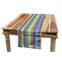 Chevron Table Runner, Colorful Composition with Herringbone Zigzags Hand Drawn Geometric Illustration, Dining Room Kitchen Rectangular Runner, 3 Sizes, by Ambesonne