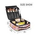 thumbnail image 3 of FORMRS Travel Makeup Bag Large Capacity Train Case Cosmetic Organizer with Adjustable Dividers, Flat Yellow Stars, 3 of 8
