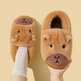 thumbnail image 2 of Wovix Women Fuzzy Slippers Cute Capybara Shape Soft Cozy Warm Anti-Slip Soles Indoor Fluffy Slippers Gift Comfort And Relaxation Shoes Coffee 45, 2 of 5