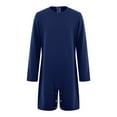 thumbnail image 3 of TSSOE Adaptive Clothing for Boys Girls Special Needs Autism Sensory Jumpsuit Long Sleeve Anti-Strip Romper Button Bodysuit Navy Blue 6, 3 of 5