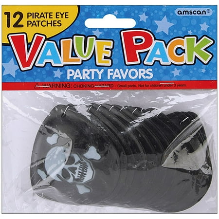 Party Favors, 12-Pack, Pirate Eye Patches