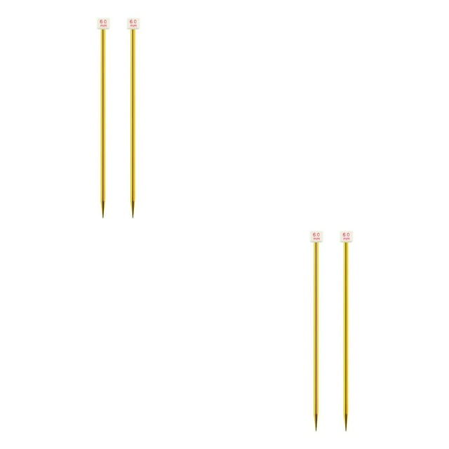 mmirethe Color Random Knitting Needles Weaving Needle Needleworking Equipment 6.0mm 2Set