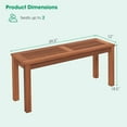 thumbnail image 2 of SSyao Patio Wood Bench, 2-Person Solid Wood Bench with Slatted Seat, 39.5" Long Loveseat with Stable Wood Frame, Indoor Outdoor Dining Bench for Backyard, Poolside, Entryway (1), 2 of 9