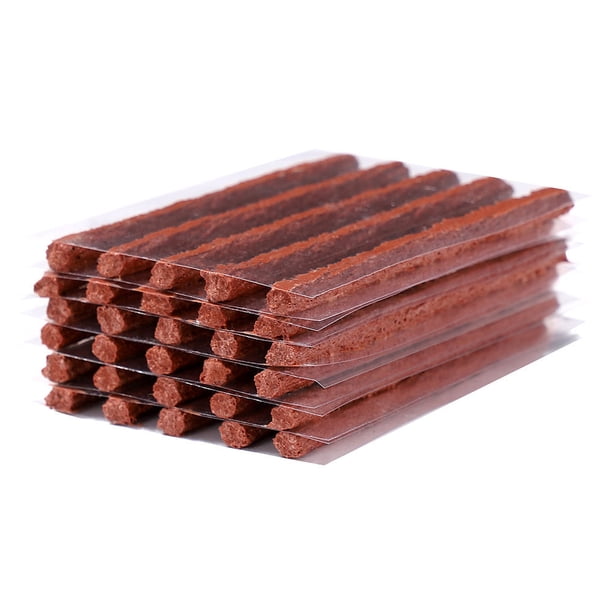 Kit de herramientas para reparación de neumáticos (100 unidades): tiras de goma, tapones y cuerdas.