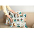 thumbnail image 2 of Ambesonne Animal World Throw Pillow Cover 2 Pack, Funny Monkey Elephant, 18", Teal Burnt Orange Ivory, 2 of 7