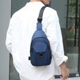 thumbnail image 4 of Hukapapa Bolso bandolera para hombre, nuevo bolso de pecho impermeable de nailon con un solo hombro, azul, 4 of 5