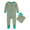 Sleep On It Baby Boys' Dino Coveralls With Security Blanket - gray, 12 months (Infant)