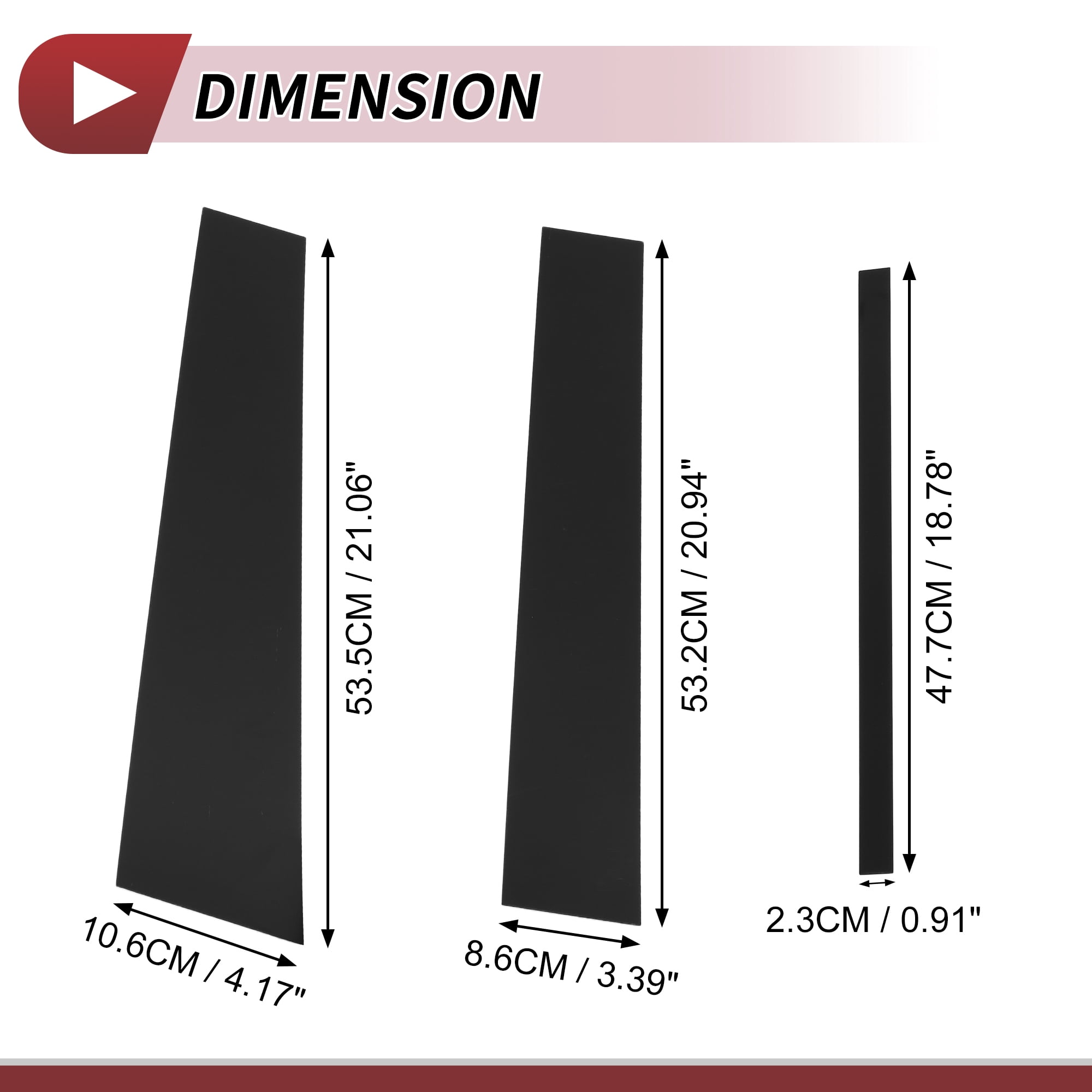 Unique Bargains 6Pcs Door Pillar Window Trim For Nissan Titan 2017-2020 Black