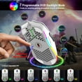 thumbnail image 2 of Mini Ultralight USB Wired Gaming Mouse 6 Kinds RGB Backlit 6 Levels Adjustable Lightweight Honeycomb Shell Mice for PC Gamers Xbox PS4,6 Programmable Buttons,White, 2 of 9
