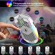 thumbnail image 2 of Mini Ratón Ultraligero con Cable USB para Juegos, 6 Tipos, Retroiluminado RGB, 6 Niveles, Ratones de Carcasa de Panal Ligeros Ajustables para Jugadores de PC Xbox PS4,6 Botones Programables, Blanco, 2 of 9