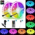 thumbnail image 1 of LED Strip Lights, 16.4/32.8ft RGB LED Light Strip SMD 3528 LED Tape Lights, Flexible Color Changing LED Strip Lights with Remote Controller and 12V Power Supply for Home, Bedroom, Kitchen, 1 of 10