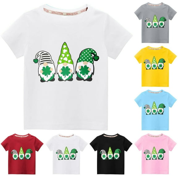 GERsome Kids Short Sleeve T-Shirt Girls Soft Cotton Tee Boys Crewneck T-Shirts Cute Graphic Tee Shirt, Sizes 3-10 Years, 1-Pack