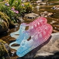 thumbnail image 4 of LIIPEE Girls Sandals Summer Comfortable Lightweight Adjustable Strap Gradient Closed Toe Non- Soft Sole Jelly Shoes Kids Comfort Indoor Outdoor Walking Beach Sandal,Blue,2.5-3 Years, 4 of 9