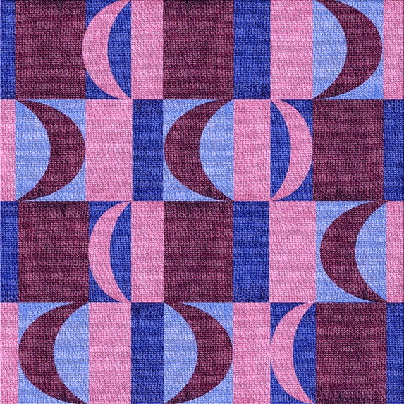 Ahgly Company Indoor Square Patterned Dark Magenta Purple Area Rugs, 5' Square