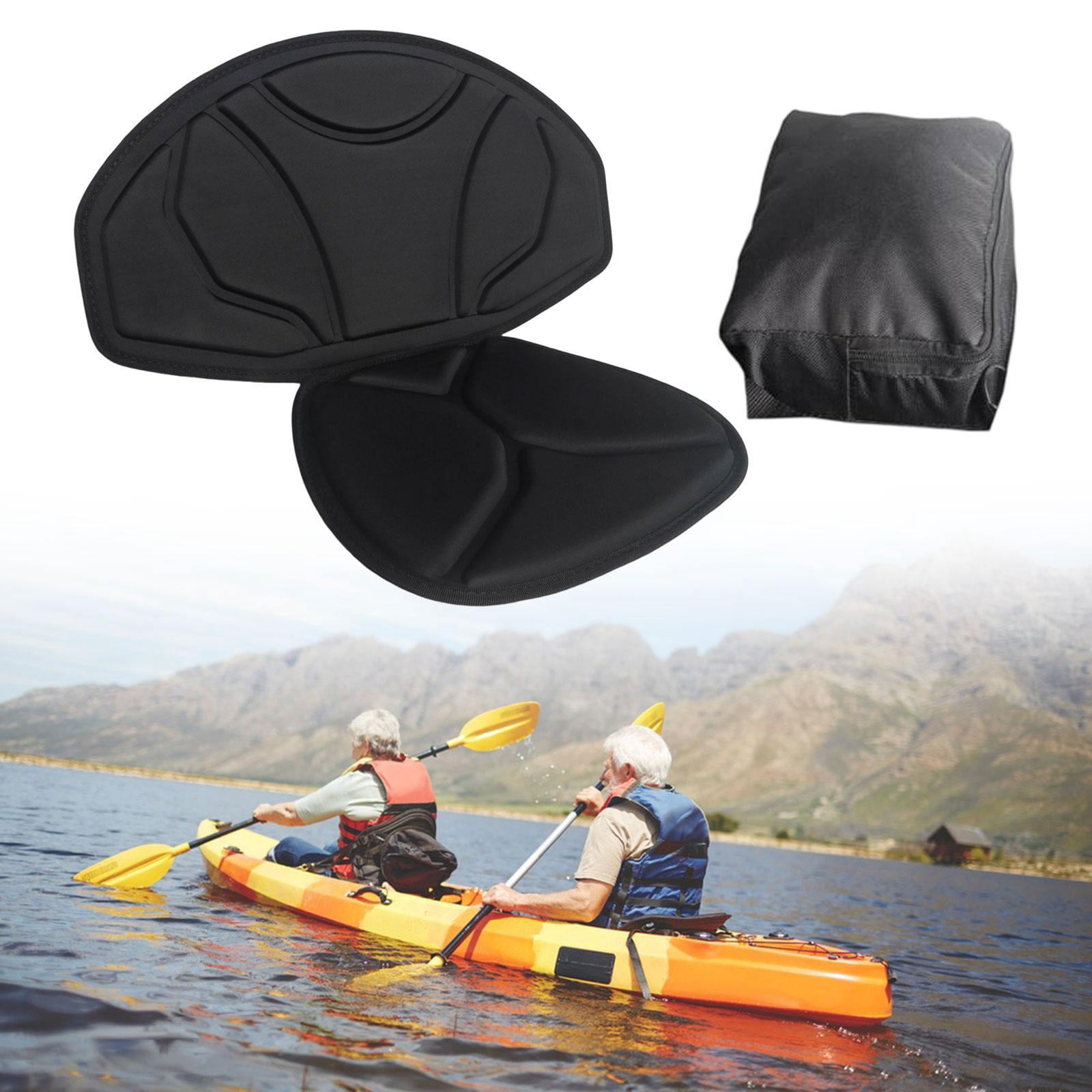 funtasica Kayak Seat Cushion Paddle Board Seat Accessories Padded with Back Support Adjustable for Drifting Water Sports Boat Canoeing With Bag