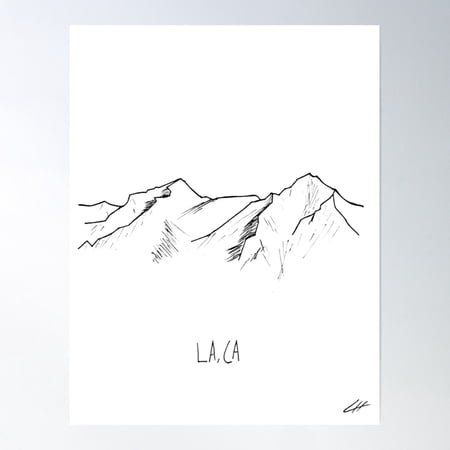 La, Ca Poster Wall Art, Modern Wall Decor, 8x12 UNFRAMED