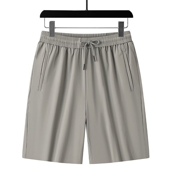 Mens Beach Shorts Big and Tall Elastic Drawstring Waist Zipper Pockets Outdoor Short Pants Fathers Gift,L-8XL