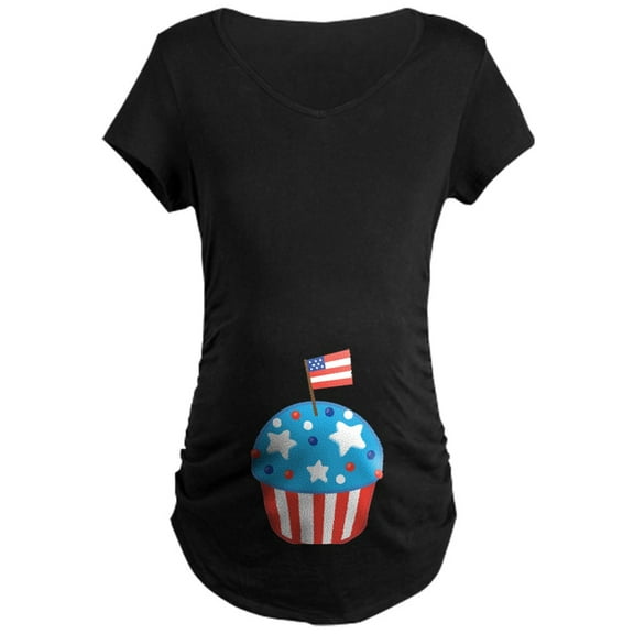 CafePress - 4Th Of July Independence Day Cupcake Maternity T S - Maternity Dark T-Shirt