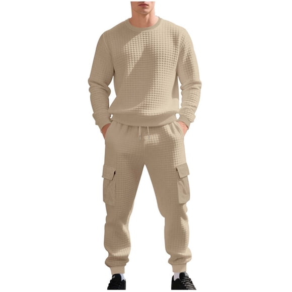 Kalauyu Men's Tracksuit 2 Piece Long Sleeve Pullover Jogging Track Suit Athletic Casual Sweatsuit