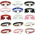 thumbnail image 6 of GKNET Women PU Leather Choker Necklace O Ring Chain Neck Collar Gothic Punk Black Belt-65-Black Heart, 6 of 9