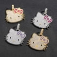 thumbnail image 4 of Hello Kitty Hip Hop Necklace Anime Pendant Ins Fashion Trendsetter Hip Hop Men and Women Zircon Powder Solid Necklace Cute Gift tzw, 4 of 7