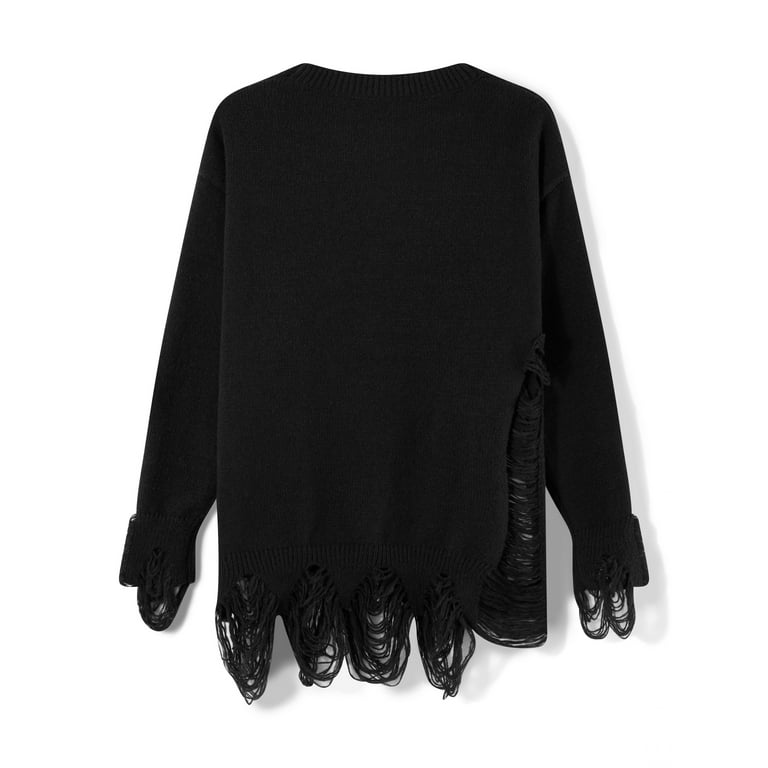 Women Y2K Gothic Hoodie Sweatshirt Long Sleeve Glove Cuff Letter Print Lace  Hem Loose Pullover Boyfriend Style (Black, Small)