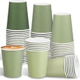 thumbnail image 2 of PYYNA-72 Pieces Sage Green Paper Cups 9 Oz Disposable Coffee Paper Cups Gradient Green Party Cup Beverage Drinking Cup for Wedding, Birthday, Holiday Party, DIY, and Picnic, 2 of 4