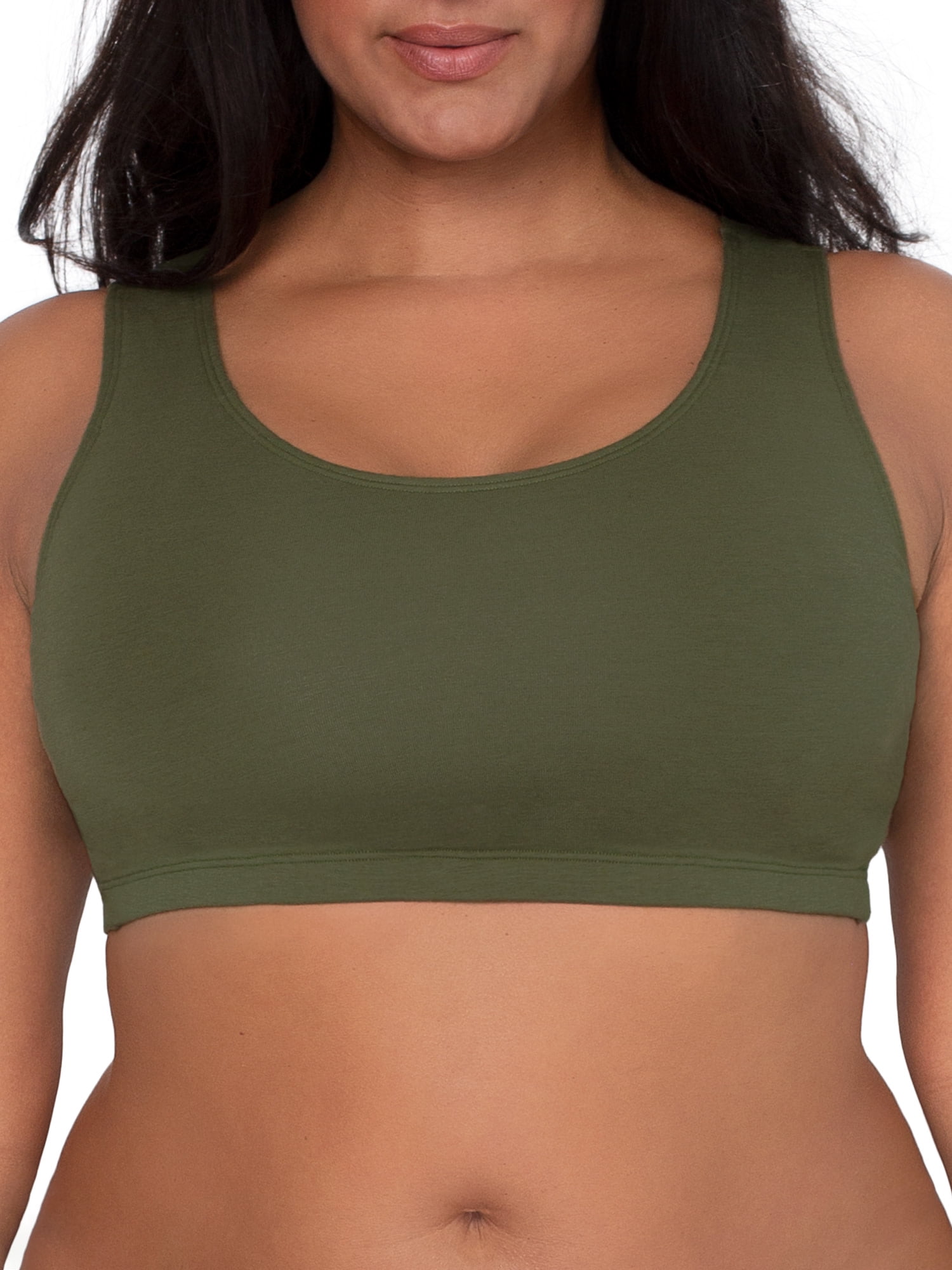Fruit of the Loom Women's Tank Style Cotton Sports Bra, 3-Pack, Style-9012