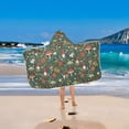 thumbnail image 2 of Yayeee Kids Hooded Towel with Hand Pockets Beach Soft Absorbent Bath Wrap 50 x 23.5 inch, Forest Mushroom Pattern, 2 of 5
