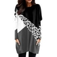 thumbnail image 1 of Femmes Automne Hiver Col Rond Col Rond Manches Longues T-Shirt Haut Poche Poche Intérieure Blouse à Manches Longues, 1 of 4