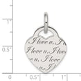 thumbnail image 3 of Sterling Silver Polished 'I Love u' Engraved Heart Pendant, 3 of 3