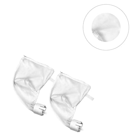 MLINS Swimming Pool Garbage Bag 2Pcs White Polyester For Debris Collection