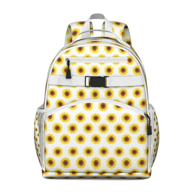 Summer Sunflower Student Backpack with Adjustable Straps and Chest Buckle Spacious Lightweight Durable School Backpack for Student and Students