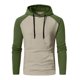 thumbnail image 2 of Sudadera con capucha para hombre, informal, deportiva, con cuello alto, botones, patchwork, manga larga, sudadera tipo jersey, blusa para hombre, 2 of 9