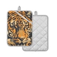 thumbnail image 2 of Tiger Head Oven Mitts 2 Pcs Pot Holders Sets Heat Resistant for Kitchen Cooking Baking 7"x9.8", 2 of 7