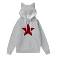 thumbnail image 3 of DAFPZW Cute Cat Hoodie for Women Fashion Long Sleeve Hooded Pullover Tops Star Print Solid Color Fall Winter Sweatshirts, 3 of 4