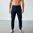 thumbnail image 4 of CUSTG Male Casual Pants Drawstring High Waist Jogger Pants Slim Athletic Workout Trousers with Zipper Side Pockets For Running Cozy Soft Trousers, 4 of 6